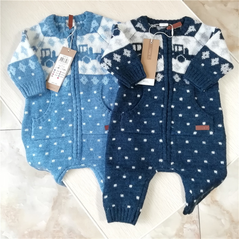 Export to Europe Original single baby male and female baby wool baby jumpsuit climbing dress Autumn and winter foreign trade old