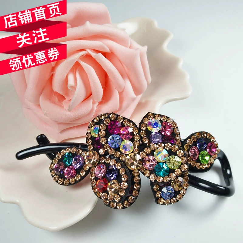 Phiên bản hàn quốc của rhinestone hoa kẹp tóc kẹp chuối kẹp tóc ngang phụ kiện tóc từ kẹp tóc đuôi ngựa kẹp đồ trang sức tấm kẹp tóc xoắn - Phụ kiện tóc