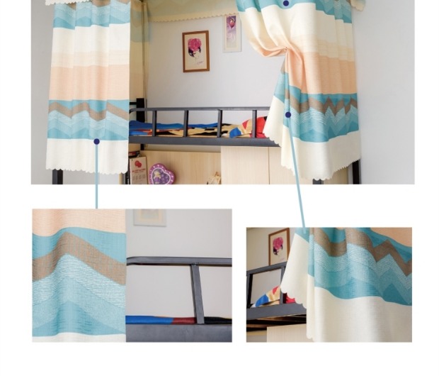 Sinh viên năm nhất ký túc xá ký túc xá rèm vải lanh tươi cotton đồng bằng bóng râm dày lên giường tầng mua rèm giường tầng