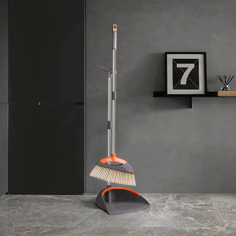Shangji High-End Broom and Dustpan Set for Sweeping Floors, Dust, and Hair, Household Windproof Broom and Dustpan Combo