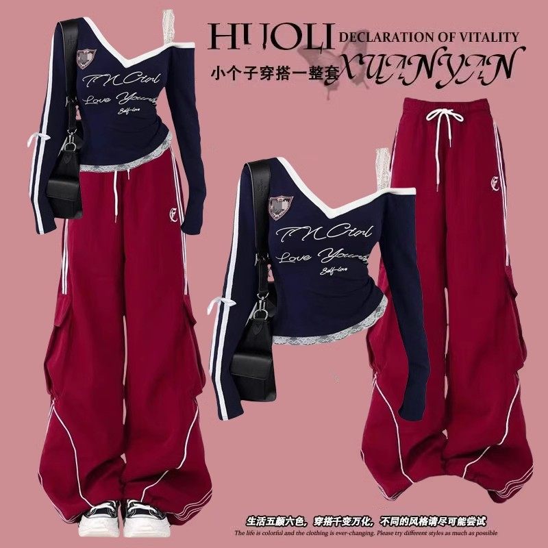 Trendy Girls Navy 2-Piece Outfit with Cargo Pants - Detail image 4