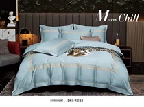 European-style 80 long-staple cotton four-piece set embroidery quilted quilted sheets bed cover bedding satin simple pure cotton