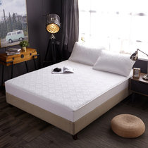 Solid color bedspread cotton quilted mattress thickened Simmons mattress protector one-piece bed pad washable