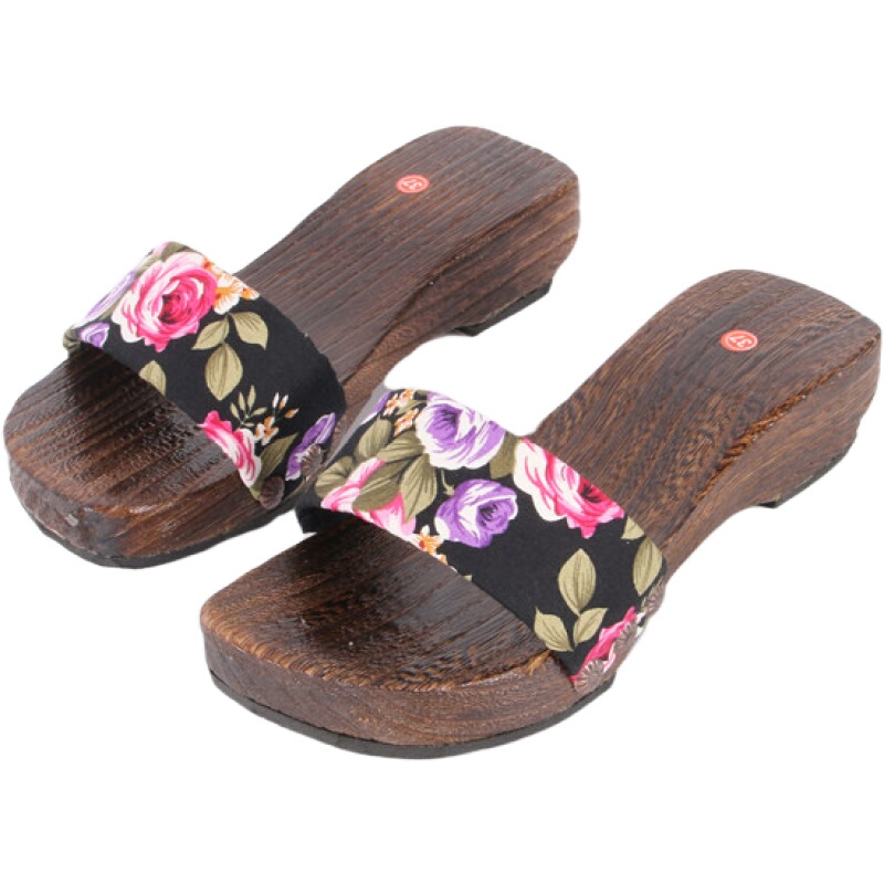 Chinese-Style Wooden Clogs for Women, New Slip-On Paulownia Wood Women's Sandals, Dance Practice-Specific Wooden Clogs, Kimono Wooden Shoes
