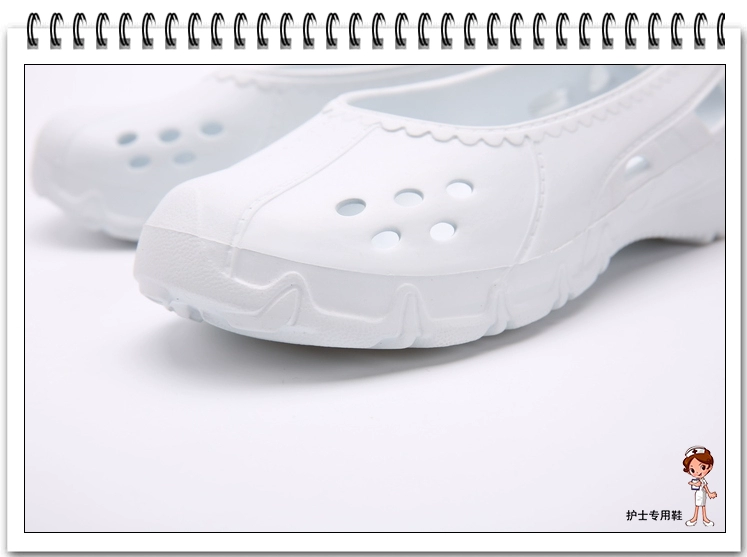 Miễn phí vận chuyển trắng y tá giày dép giày bác sĩ giày thường chất liệu EVA chống cháy, kháng khuẩn, nhẹ và thoáng khí