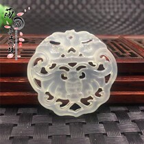 Xiu Jade Double-sided Hollowed-out Jade Pendant Engraving Bat Lock Fu Suo Pendant Pendant Jade Pehanfu Accessories accessories Waist Peep