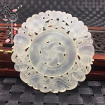 Xiu Jade Hollowed-out Double-sided Engraving Flowers Open Rich And Expensive Pendant Pendant Jade Peu Jade Pendant Jade Pendant Hanfu Ancient Dress Accessories Waist Accessories Car Hung