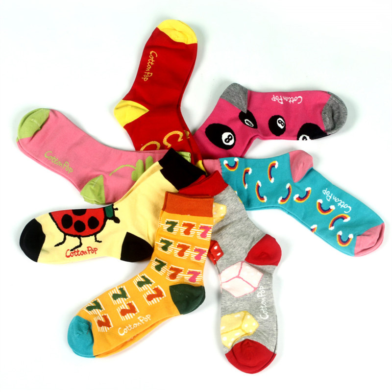 COTTON POP COTTON POP invisible socks middle tube combed cotton short socks Cotton socks couple creative gift