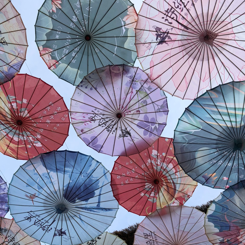 Coming to Tuding to make various sizes Rain-proof and sunburn paper umbrella Dance umbrella Decorative Ceiling Umbrellas Retro Crafts Silk Umbrella-Taobao
