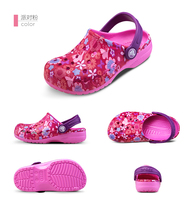 2023 Summer Breathable Baotou Childrens EVA Mens and Womens Printed Durable Beach Shoes Crocs Sandals Childrens Shoes