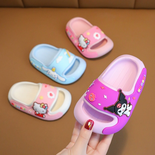 Тапочки, летняя нескользящая обувь, милые детские слайдеры, семейный стиль, подходит для подростков