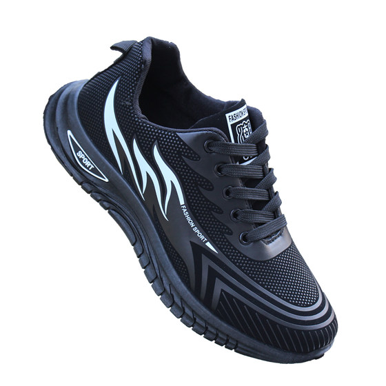 Waterproof non-slip shoes, men's trendy shoes, autumn and winter new casual shoes, soft sole running shoes, black leather sports shoes for men