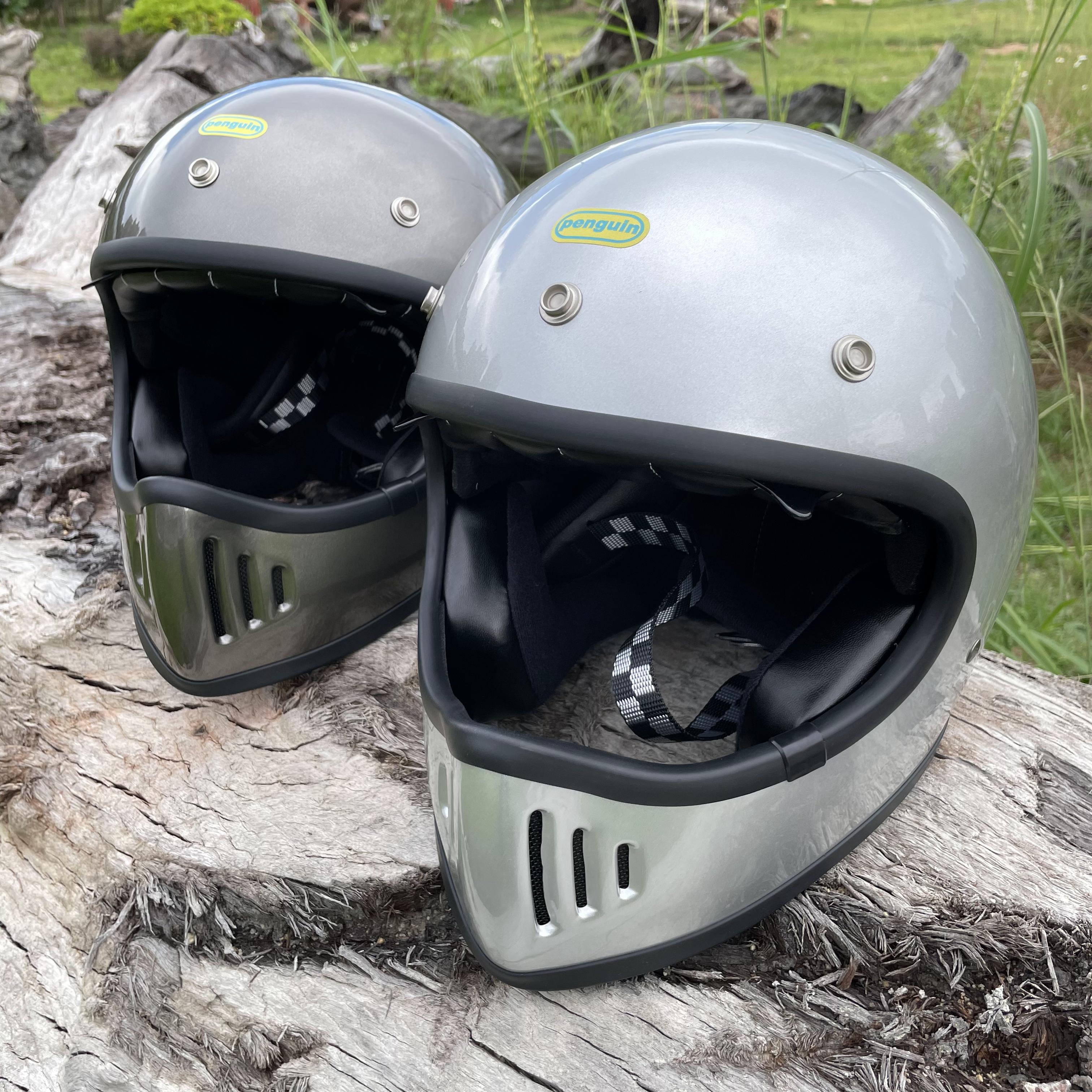 Taiwan manufactures PENGUIN Seabird brand built-in lens Retro Mountain Hat MOTO3 Full Helmet EXZERO Harley