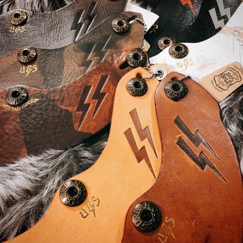 Us genuine leather lightning brim three-point buckle universal