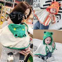 Baby frog cloak autumn clothes windproof shawl cover male baby coat spring and autumn women toddlers out clothes and hats