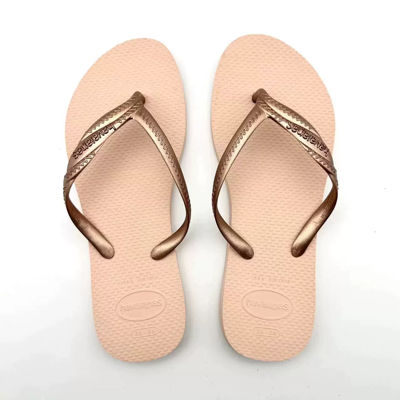 Бразильские шлепанцы havaianas Havana, классические, узкие женские, Victoria's Secret, розовый однотонный цвет, тонкий ремешок, нескользящие сандалии и тапочки