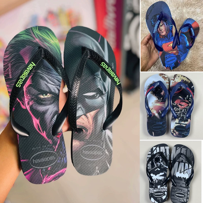 Домашние шлепанцы Havana Havaianas новые DC Superman Batman летом пляжные слипоны мужские антискольжение