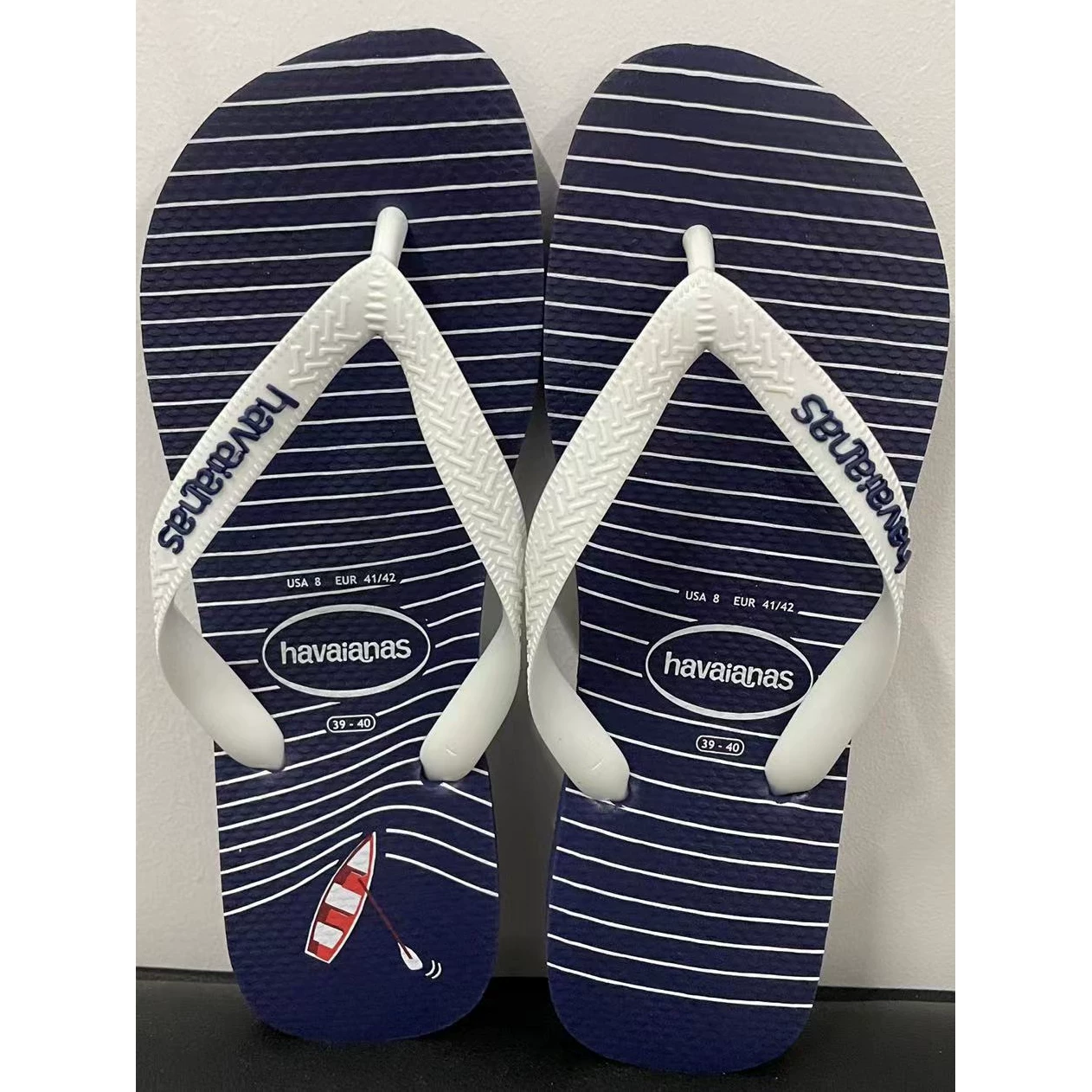 25 Brazilian Hawa flip flops SLIM NAUTICAL Navigation Мужчины и женщины, парочка средний размер, комфортные и anti-slip