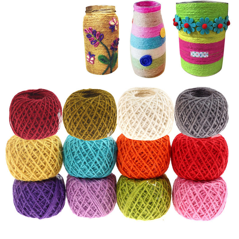 Color hemp rope hand woven decoration creative diy decoration vase rope kindergarten photo wall decoration