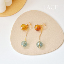 Original design ins 100 hitch colored glass soap bubble balls without earhole mosquito coil pan ear clip 925 silver earbuts