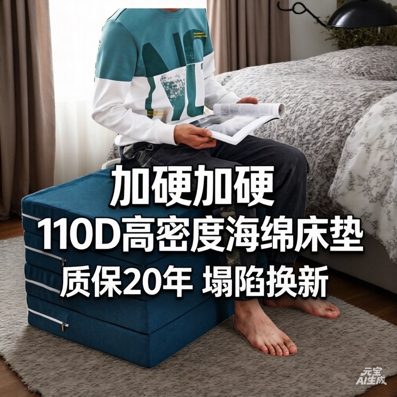 110D Extra Hard Folding Sponge Mattress Student Nap Mat Office Nap Tatami Mat Floor Sleeping Mat
