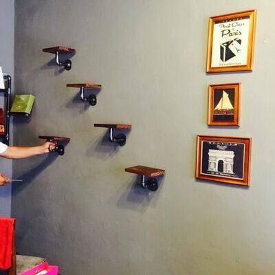 American Comeback Shelf Partition Wall Decoration Flower Racks Plumbing Bookshelves Show Shelf For Old Layers Shelf Clothing Wall-mounted Racks