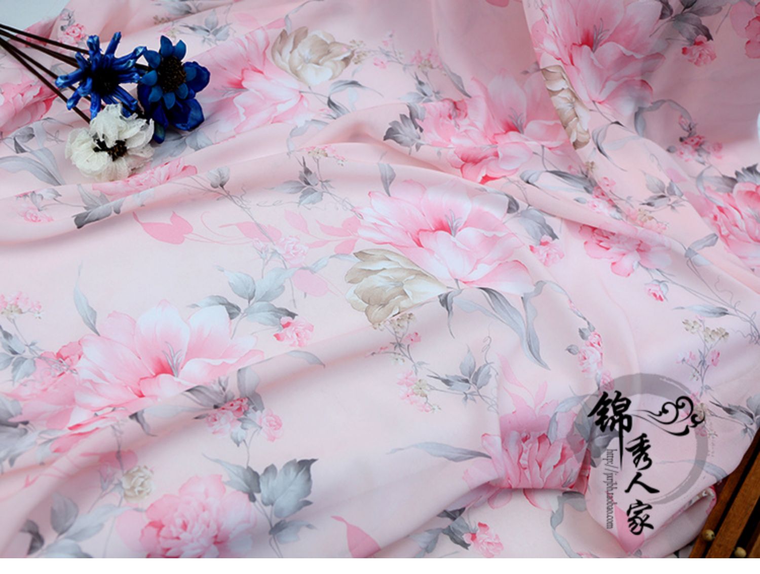 Vải voan in 50D Phong cách Trung Quốc cổ đại Vải Hanfu Khăn quàng cổ bằng vải lụa - Vải vải tự làm vải thô