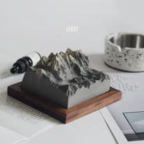 One plus one) cement concrete snow mountain fragrance expander aromatherapy walnut mountain home decoration