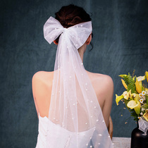 2021 new bridal veil headdress super fairy forest bow photo props wedding simple wedding travel