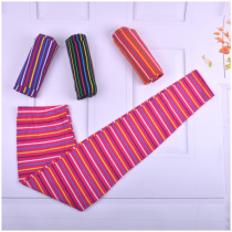 Womens striped Lycra cotton stretch cotton pantings warm pants single piece high-waisted middle-aged and elderly large size backers women