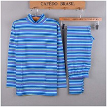 Autumn clothes and trousers middle-aged and elderly female cotton old man middle and high collar thermal underwear large size mother cotton sweater set