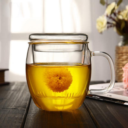 Tea Yi Tang heat - resistant glass cup with cover filter cup creative dragon gall office household thickening cup