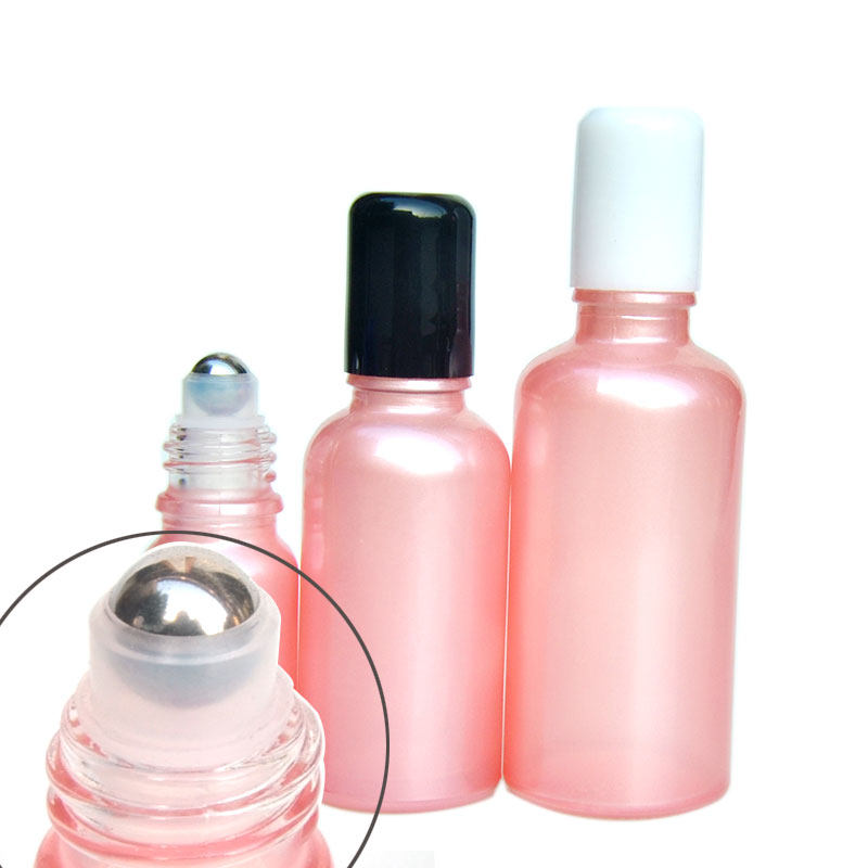 Pink oil ball bottle bottle glass empty bottle 10 30 50100ML cosmetic big walking beads