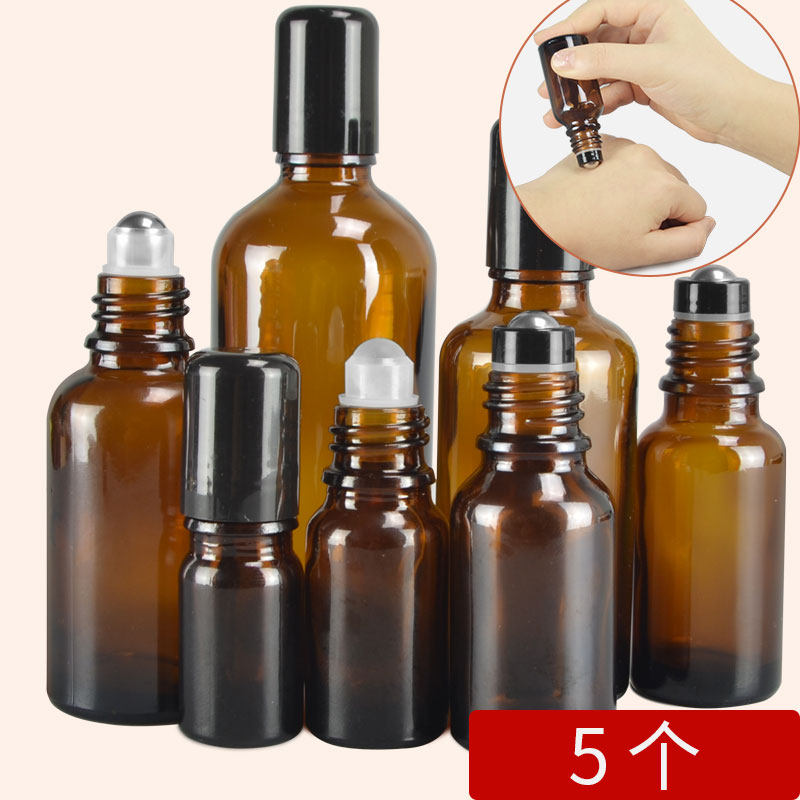 Essential Oils Ball Bearing Bottle Large Capacity 30ML 100 50 Empty Bottle High-end Glass Massage Steel Ball Perfume Walking Bead Bottle