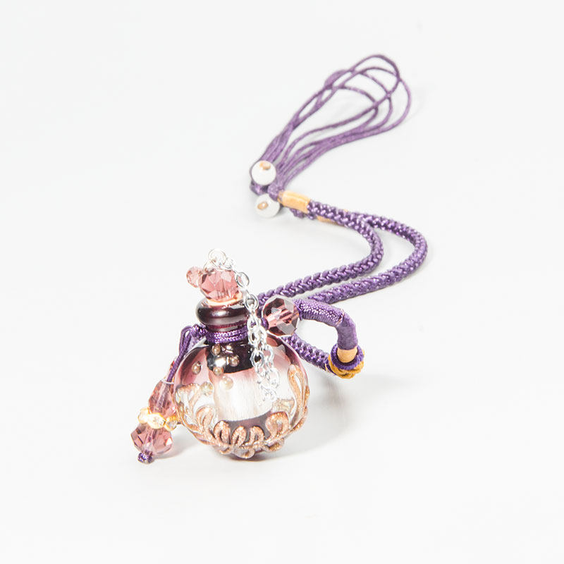 Glazed pendant pendant essential oil bottled perfume empty bottle flared necklace small bottle to open female Dortry