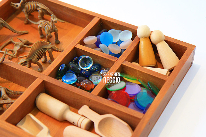SZreggio Thinker tray Dinosaur Early Education Open Material Box Waldorf Montessori Sensory Basin