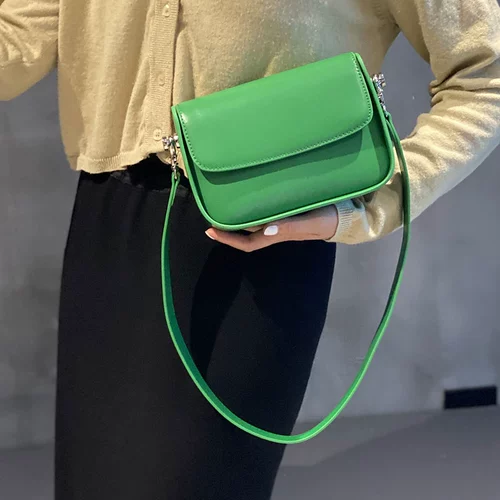 Летняя модная кожаная сумка на одно плечо, в корейском стиле, из натуральной кожи