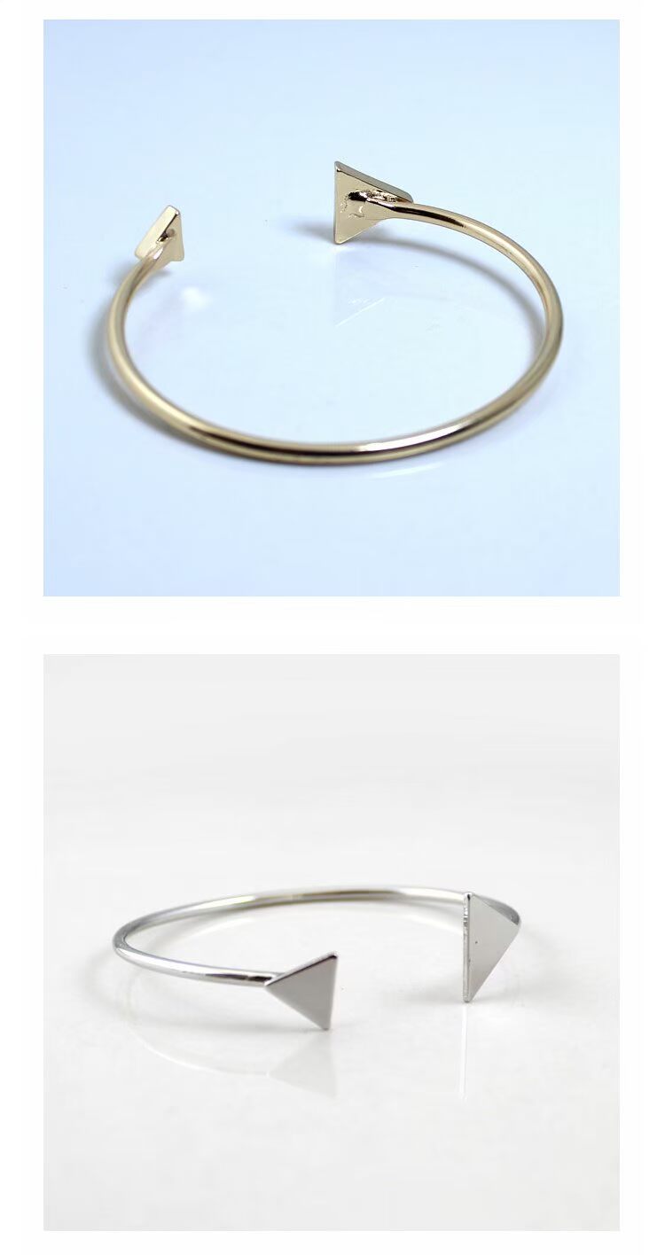 99 carat Châu Âu và Mỹ đơn giản trang sức gió thời trang thương hiệu vàng vòng tay tam giác nam và nữ (PK) vòng tay gỗ sưa
