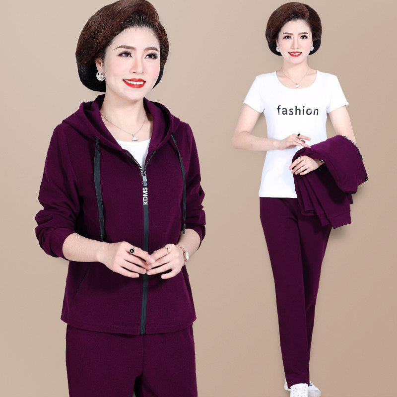 Spring Autumn Dress 2022 New Women's Clothing Mom Clothing Suit 40-50-60 Mid-Aged Jacket Casual Three-Style Suits