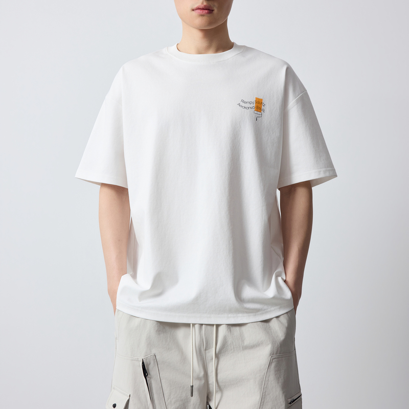 2026 Summer New Style American Casual Creative Printing 220g 40 Count Urban Sports Loose T-Shirt Men's Short Sleeves