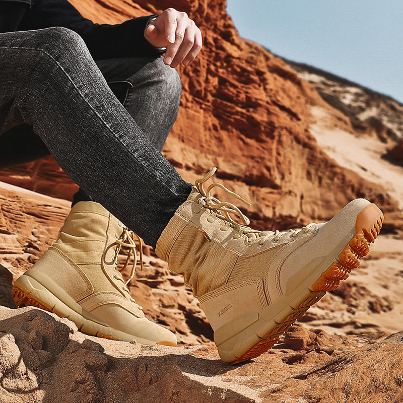 Combat Training Boots Men's Summer Ultralight Army Tactical Shoes Special Soldiers Land War Desert Boots Female High Cylinder Couple Mountaineering Boots