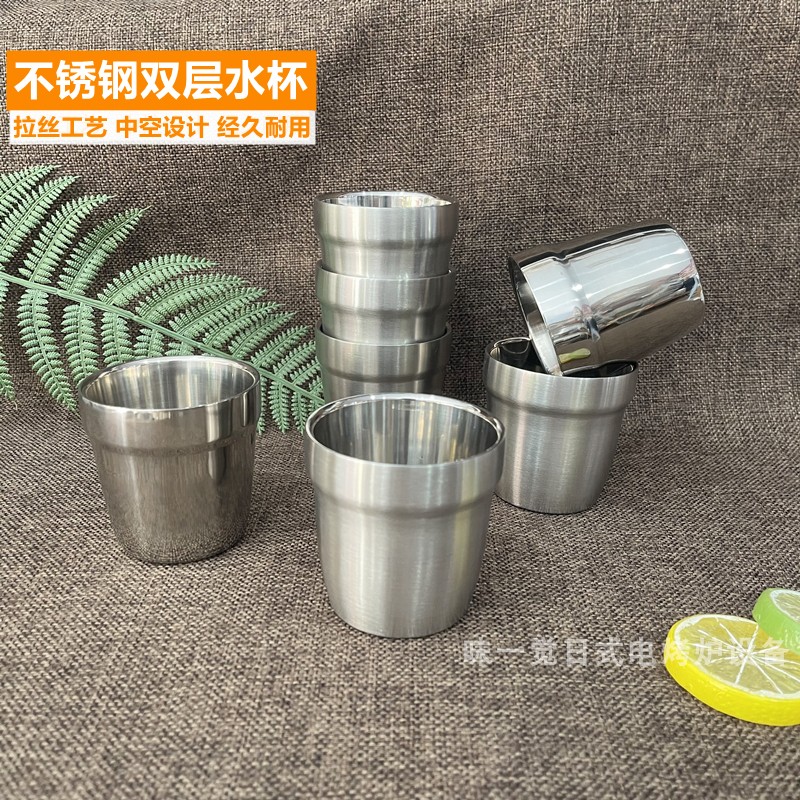 Korean stainless steel cup cold water cup Korean cuisine barbecue restaurant cooking shop Japanese tableware tea cup water cup