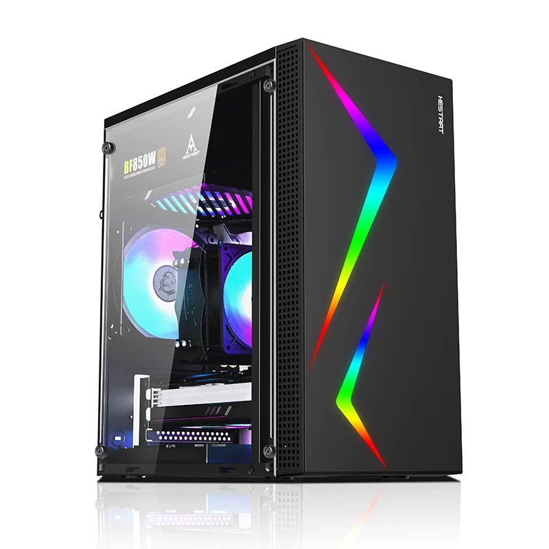 Atx Desktop Computer Side-Transparent Usb3.0 Gaming DIY Large and Small Chassis Empty Case Power Supply Water Cooling Back Routing