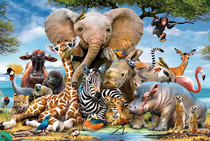 Wood puzzle 300 500 1000 pieces large adult decompression children puzzle toy African animal