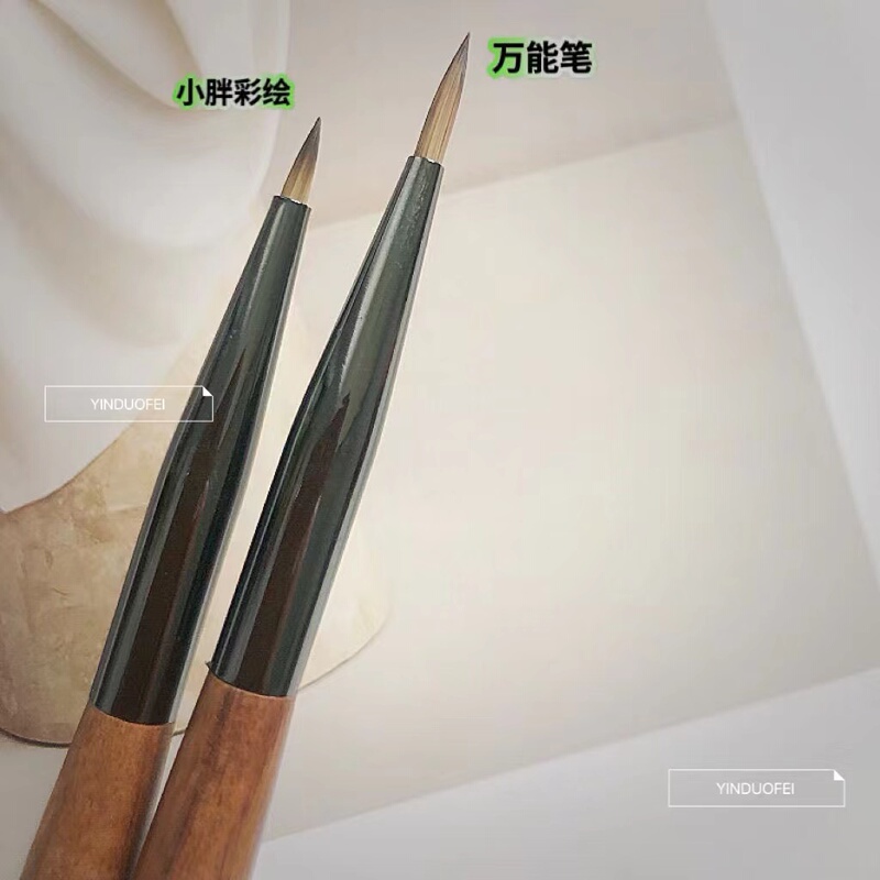 Indole Wood Nail Art Brush Universal Pen Small Fat Paint Brush Watercolor Blending Daisy Petal Nail Art Pen