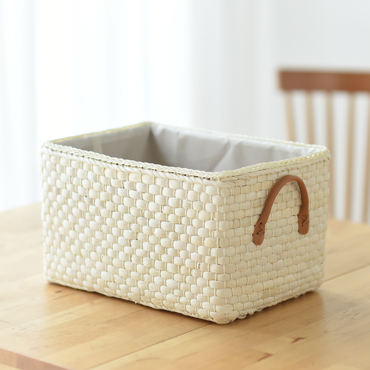 Pastoral straw basket storage basket clothes box snack finishing box toy basket clothes storage box storage box dirty clothes basket