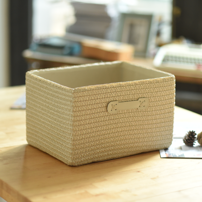 Japanese imitation rattan weaving storage box clothing basket snack box toy finishing box storage box wardrobe drawer storage