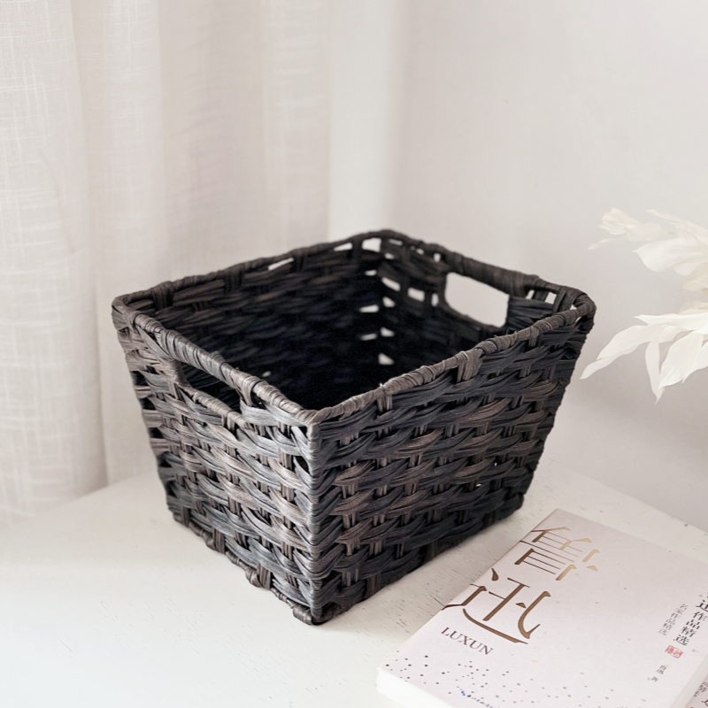 Field Park Imitation Vine woven basket containing basket Desktop Debris Box Finishing Box Zero Eater Box Living Room Genguan Frame Storage Hamper