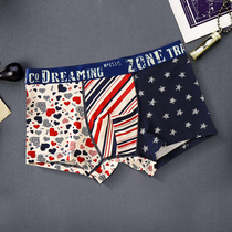 Concentric Grass Middle Waist Pure Cotton Breathable Mens Underwear Corner Pants Trendy Personality Modell Cotton Quality Flat Corner Underpants Man