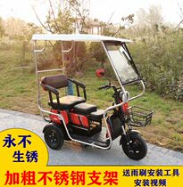 Electric tricycle carport canopy folding stainless steel small bus battery car awning transparent glass